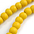 Yellow Wood and Ceramic Bead Cotton Cord Necklace - 68cm Long - view 6