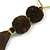 Dark Olive Pom Pom, Glass Bead, Tassel Long Necklace - 88cm L/ 17cm Tassel - view 4