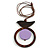 Brown/ Lilac Bird and Circle Wooden Pendant Cotton Cord Long Necklace - 84cm L/ 10cm Pendant - view 3