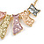 Multicoloured Enamel Geometric Necklace in Gold Tone - 40cm L/ 6cm Ext - view 3