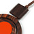 Brown/ Orange Double Circle Wooden Pendant Brown Cotton Cord Long Necklace - 80cm L/ 10cm Pendant - Adjustable - view 4