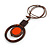 Brown/ Orange Double Circle Wooden Pendant Brown Cotton Cord Long Necklace - 80cm L/ 10cm Pendant - Adjustable - view 8