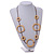 Long Geometric Wooden Bead Cotton Cord Necklace in Natural - 80cm Long - view 6