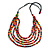 Multicoloured Multistrand Layered Wood Bead with Cotton Cord Necklace - 90cm Max length- Adjustable - view 8