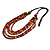 Multicoloured Multistrand Layered Wood Bead with Cotton Cord Necklace - 90cm Max length- Adjustable - view 3