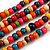 Multicoloured Multistrand Layered Wood Bead with Cotton Cord Necklace - 90cm Max length- Adjustable - view 5