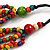 Multicoloured Multistrand Layered Wood Bead with Cotton Cord Necklace - 90cm Max length- Adjustable - view 6