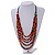 Multicoloured Multistrand Layered Wood Bead with Cotton Cord Necklace - 90cm Max length- Adjustable - view 2