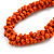 Orange Cluster Wood Bead Orange Cotton Cord Necklace - 52cm L/ 4cm Ext - view 4