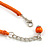 Orange Cluster Wood Bead Orange Cotton Cord Necklace - 52cm L/ 4cm Ext - view 5