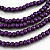 Purple Multistrand Layered Wood Bead with Cotton Cord Necklace - 90cm Max length- Adjustable - view 3