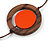 Orange/ Brown Coin Wood Bead Cotton Cord Necklace - 80cm Long - Adjustable - view 4