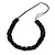 Black Wood Bead with Black Cotton Cord Necklace - 88cm L