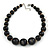 Black Wood Bead Necklace - 50cm L/ 3cm Ext - view 6