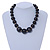 Black Wood Bead Necklace - 50cm L/ 3cm Ext - view 2
