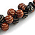 Black/ Brown Cluster Wood Bead With Black Cord Necklace - 54cm L - view 3