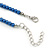 Classic Blue Glass Bead with Crystal Ring Necklace - 40cm L/ 5cm Ext - view 6