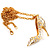 Gold Tone Crystal High Heel Shoe Pendant with Chain - 70cm L - view 3