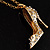 Gold Tone Crystal High Heel Shoe Pendant with Chain - 70cm L - view 13