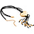 Gold Tone Multi Cord Tassel Fashion Heart Pendant