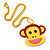 Funky Monkey Yellow Plastic Pendant - view 2