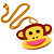 Funky Monkey Yellow Plastic Pendant - view 3