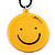 Yellow Plastic Smiling Face Pendant (Black)