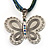 Vintage Butterfly Cord Pendant (Green&Blue) - view 2