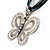 Vintage Butterfly Cord Pendant (Green&Blue) - view 3