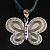 Vintage Butterfly Cord Pendant (Green&Blue)