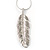 Rhodium Plated Crystal Feather Pendant - view 4