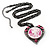 Pink Crystal Cameo 'Lady With Flowers' Heart Pendant - view 2