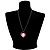 Pink Crystal Cameo 'Lady With Flowers' Heart Pendant - view 3