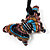 Multicoloured Glass Butterfly Suede Cord Pendant - 42cm