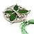 Lime Green Enamel Cotton Cord Butterfly Pendant Necklace (Silver Tone) - 40cm Length - view 6