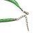 Lime Green Enamel Cotton Cord Butterfly Pendant Necklace (Silver Tone) - 40cm Length - view 7