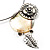 Stunning Floral Shell Drop Pendant With Leather Style Cord Necklace (Silver Tone) - 40cm Length - view 4