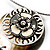 Stunning Floral Shell Drop Pendant With Leather Style Cord Necklace (Silver Tone) - 40cm Length - view 11