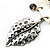 Stunning Floral Shell Drop Pendant With Leather Style Cord Necklace (Silver Tone) - 40cm Length - view 9
