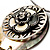 Stunning Floral Shell Drop Pendant With Leather Style Cord Necklace (Silver Tone) - 40cm Length - view 13
