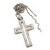 Oversized Open Diamante Cross Pendant Necklace In Rhodium Plated Metal - 64cm Length with 6cm extension - view 6