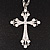 Diamante Cross Pendant Necklace In Rhodium Plated Metal - 62cm Length with 6cm extension