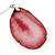 Rose Quartz Medallion Wire Pendant Necklace In Rhodium Plated Metal - 40cm Length with 6cm extension - view 4