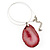 Rose Quartz Medallion Wire Pendant Necklace In Rhodium Plated Metal - 40cm Length with 6cm extension - view 2