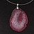 Rose Quartz Medallion Wire Pendant Necklace In Rhodium Plated Metal - 40cm Length with 6cm extension - view 7