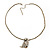Long Cute Crystal & Simulated Pearl Owl Pendant Necklace In Antique Gold Metal - 60cm Length (10cm Extension) - view 5
