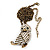 Long Cute Crystal & Simulated Pearl Owl Pendant Necklace In Antique Gold Metal - 60cm Length (10cm Extension) - view 4