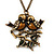 Vintage 'Love Birds' Pendant Necklace In Antique Gold Finish - 46cm Length (6cm extension)