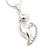 Rhodium Plated 'Cat With Crystal Tail' Pendant Necklace - 40cm Length & 4cm Extension - view 5