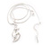 Rhodium Plated 'Cat With Crystal Tail' Pendant Necklace - 40cm Length & 4cm Extension - view 6
